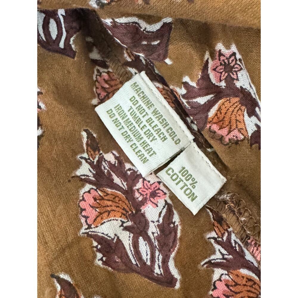 Sue Sartor Bangalore Tunic Block Print Harvest Hues 100% Cotton Sz L - Picture 10 of 10